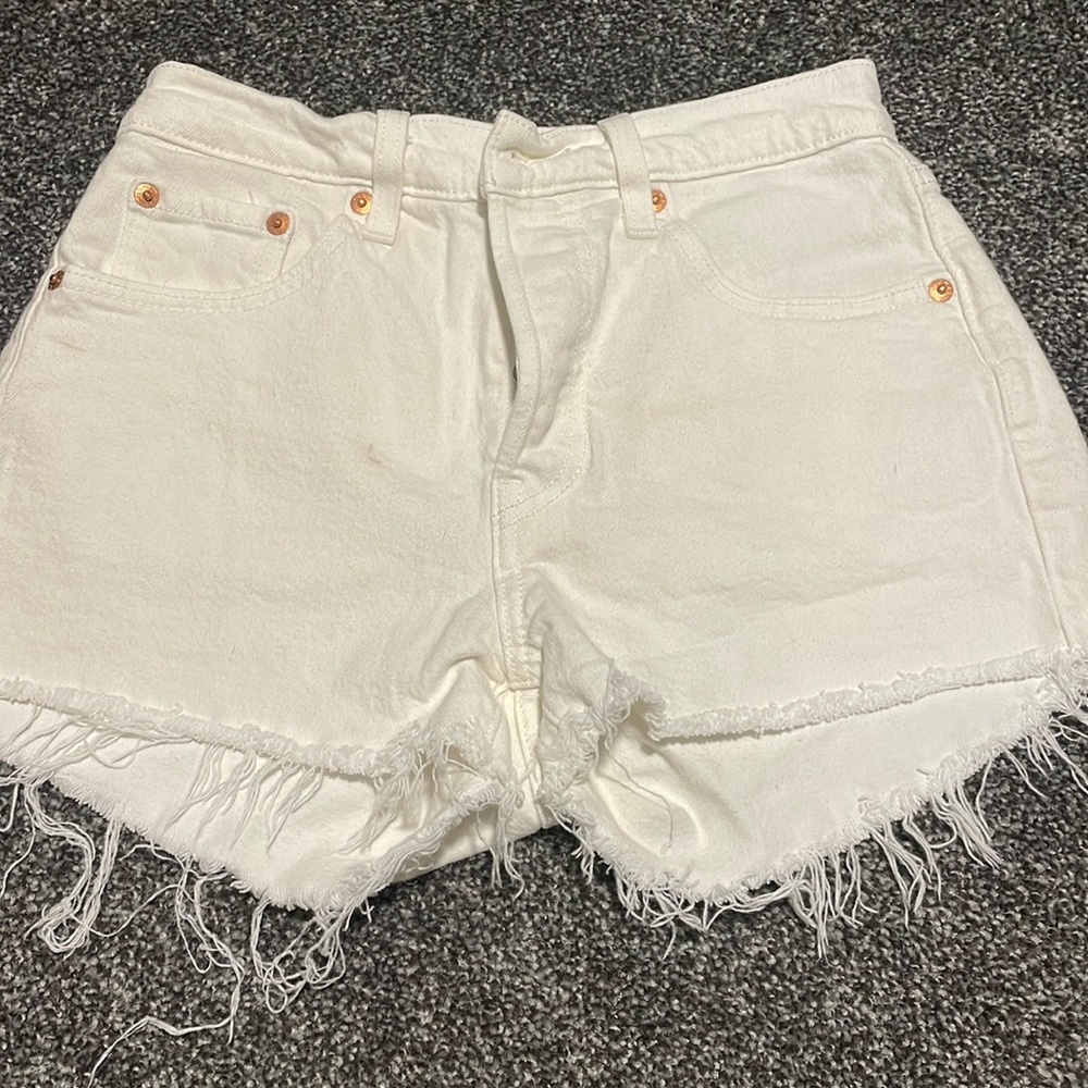 White Levi 501 Shorts